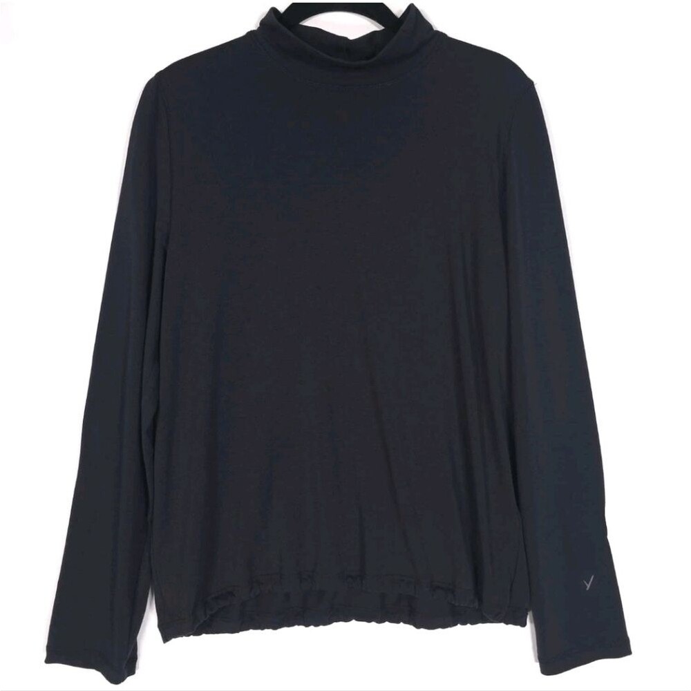 INDYEVA Women’s Baris Top High Neck Long Sleeve Hike Black Elastic Waist Small